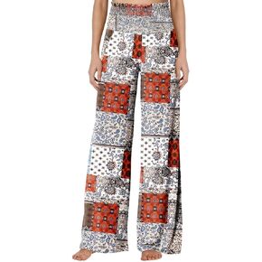 JZC Women's Palazzo Lounge Pants Casual High Waist Drawstring Wide Leg Pants Cropped Trousers with Pocket