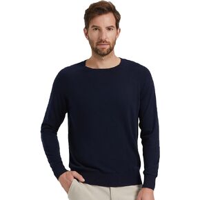 GreenMount Men's 100% Worsted Cashmere Raglan Sweater Long Sleeves Crewneck Sweater for Spring Summer