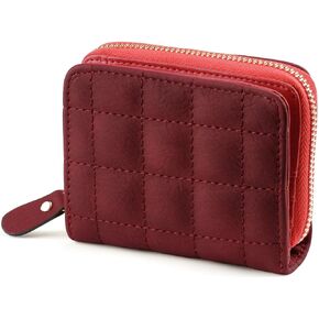 uxcell Small Short Paragraph Zipper Coin Wallets with Card Holder for Lady Small Black