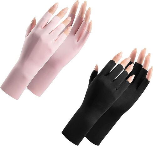 MUGANYI Women Sunblock Gloves UV Protection Summer Non Slip Fingerless Driving Gloves in Saudi Arabia