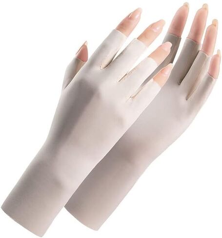MUGANYI Women Sunblock Gloves UV Protection Summer Non Slip Fingerless Driving Gloves in Saudi Arabia