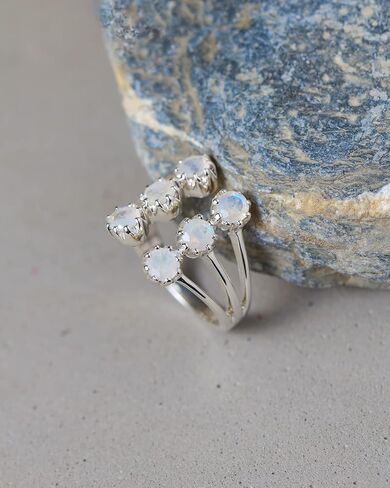 YoTreasure Rainbow Moonstone Tanzanite Citrine Rhodolite Garnet Ring Solid 925 Sterling Silver Classic Jewelry in Saudi Arabia