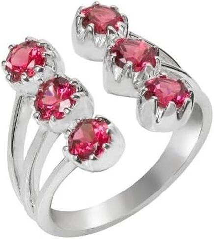 YoTreasure Rainbow Moonstone Tanzanite Citrine Rhodolite Garnet Ring Solid 925 Sterling Silver Classic Jewelry in Saudi Arabia