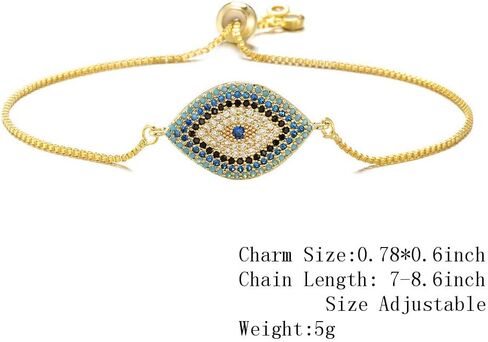 NEWBUY Trendy Gold Plated Turkish Evil Eye Bracelet Pave CZ Blue Eye Gold Chain Bracelet Adjustable Female Party Jewelry in Saudi Arabia