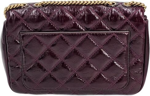 Tory Burch 152050 Willa Shine Maroon Purple With Gold Hardware Leather Women's Shoulder Bag in Saudi Arabia
