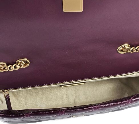 Tory Burch 152050 Willa Shine Maroon Purple With Gold Hardware Leather Women's Shoulder Bag in Saudi Arabia
