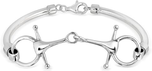 WithLoveSilver 925 Sterling Silver Double Horse bit Equestrian Link Bracelet in Saudi Arabia