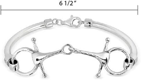 WithLoveSilver 925 Sterling Silver Double Horse bit Equestrian Link Bracelet in Saudi Arabia