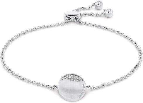 Calvin Klein Women's Chain Bracelet: Elegant Minimalism with Adjustable Circular Design and Crystal Settings in Saudi Arabia