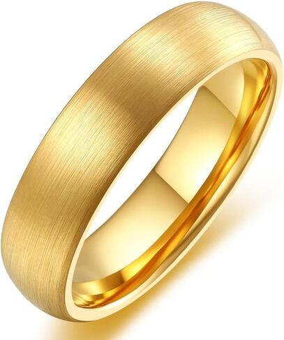 Adreamz 6mm 8mm Mens Womens Tungsten Carbide Ring Gold Silver Black Domed Brushed Wedding Band For Women in Saudi Arabia