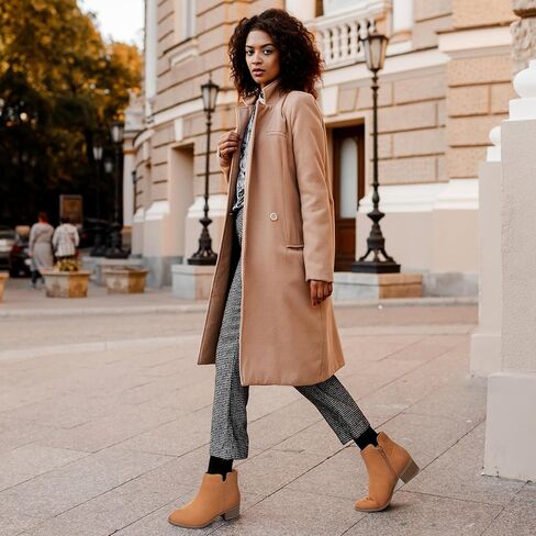 حذاء نسائي من MIXIN بتصميم تشيلسي أنيق للكاحل بكعب عريض وكعب كلاسيكي وكعب مكتنز سهل الارتداء وسحاب in Kuwait