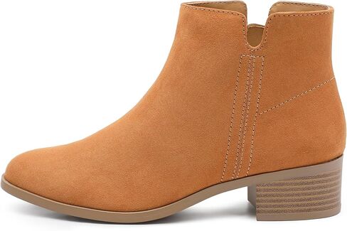 حذاء نسائي من MIXIN بتصميم تشيلسي أنيق للكاحل بكعب عريض وكعب كلاسيكي وكعب مكتنز سهل الارتداء وسحاب in Kuwait