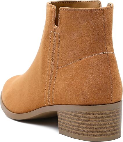 حذاء نسائي من MIXIN بتصميم تشيلسي أنيق للكاحل بكعب عريض وكعب كلاسيكي وكعب مكتنز سهل الارتداء وسحاب in Kuwait