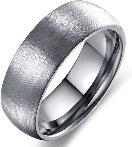 Adreamz 6mm 8mm Mens Womens Tungsten Carbide Ring Gold Silver Black Domed Brushed Wedding Band For Women in Saudi Arabia