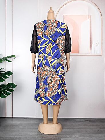HD African Print Dress for Woman Embroidery Pattern Maxi Dress in Saudi Arabia