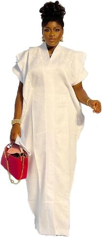 HD African Print Dress for Woman Embroidery Pattern Maxi Dress in Saudi Arabia
