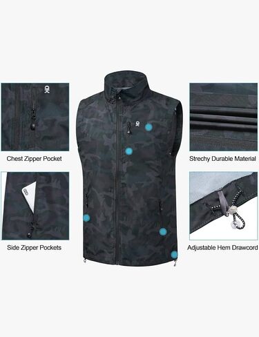 Little Donkey Andy Men's Quick Dry Vest Sleeveless Summer Stretchy Windproof Jacket for Golfing Cycling Running in Saudi Arabia