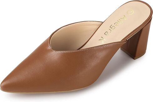 Allegra K Women's Pointed Toe Chunky Heels Slides Mules in Saudi Arabia