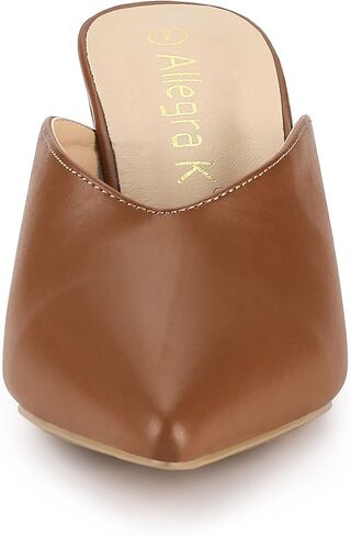 Allegra K Women's Pointed Toe Chunky Heels Slides Mules in Saudi Arabia