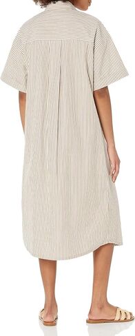 The Drop Women's Marla Drop-Shoulder Short-Sleeve Midi Shirt Dress in Saudi Arabia