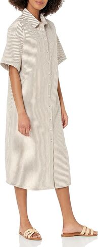 The Drop Women's Marla Drop-Shoulder Short-Sleeve Midi Shirt Dress in Saudi Arabia