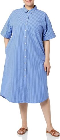 The Drop Women's Marla Drop-Shoulder Short-Sleeve Midi Shirt Dress in Saudi Arabia