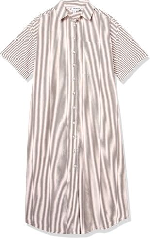 The Drop Women's Marla Drop-Shoulder Short-Sleeve Midi Shirt Dress in Saudi Arabia