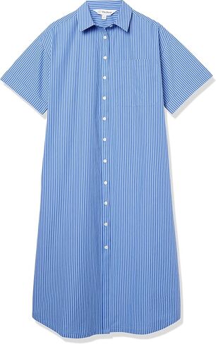 The Drop Women's Marla Drop-Shoulder Short-Sleeve Midi Shirt Dress in Saudi Arabia