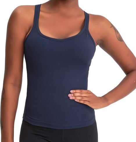 Lemedy Women Racerback Tank Tops Built in Bra Workout Activewear Camisole in Saudi Arabia