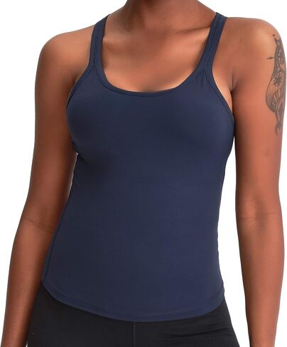 Lemedy Women Racerback Tank Tops Built in Bra Workout Activewear Camisole in Saudi Arabia