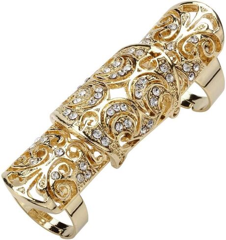 Full Finger Jointed Long Adjustable Ring for Women Fit Finger Size 7 to 10 - Knuckle Armor Ring - 2.5 inch - Halloween Party Costume Accessories Jewelry Gifts in Saudi Arabia
