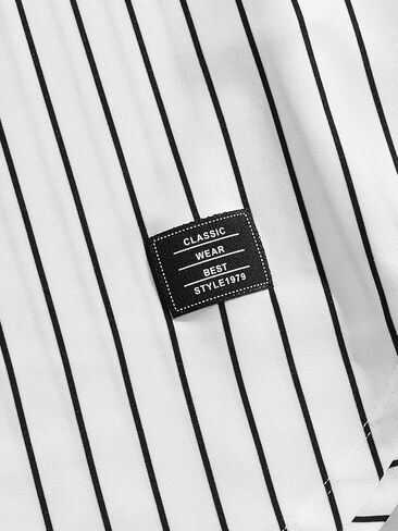 Verdusa Men's Short Sleeve Striped Letter Print T Shirt Top Round Neck Casual Tee Shirt in Saudi Arabia