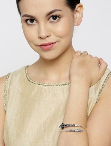 سوار Priyaasi نسائي مطلي بالذهب الوردي مرصع بالألماس الأمريكي بنمط الأزهار in Kuwait