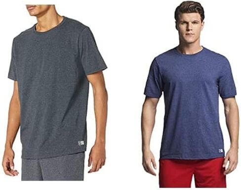 Russell Athletic mens Performance Cotton Short Sleeve T-Shirt, Black Heather/ Vintage Heather Navy, XL in Saudi Arabia