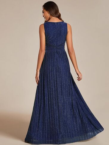 Ever-Pretty Women's Glitter Sleeveless V Neck A-Line Pleated Waist Evening Gowns 02133 in Saudi Arabia