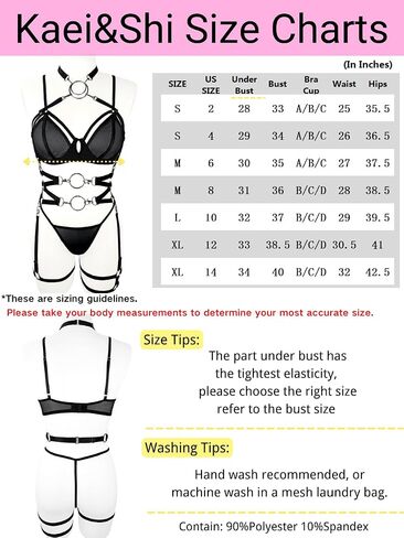 Kaei&Shi Exotic Strappy Sexy Tops Sexy Lingerie,Choker CutOut thong Belt Matching 5 pc,Lingerie Sets Boudoir Outfits Valentines Day Garter Lingerie For Women Black Small in Saudi Arabia