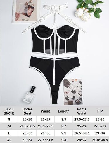 Sexy Womens Lingerie Sets 2 Pieces Corset Boudoir Concert Outfits For Women Bra And Panty Set With Choker in Saudi Arabia