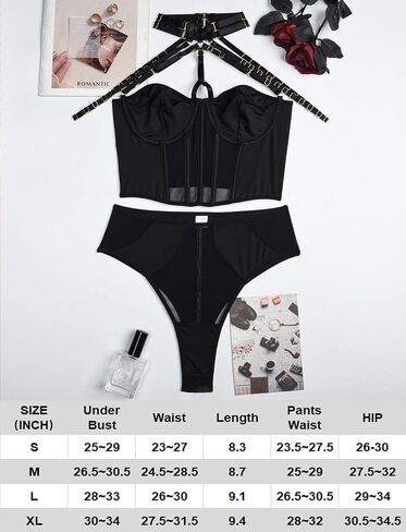 Sexy Womens Lingerie Sets 2 Pieces Corset Boudoir Concert Outfits For Women Bra And Panty Set With Choker in Saudi Arabia