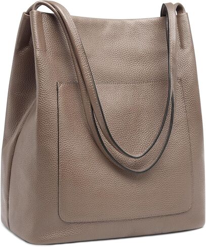 Kattee Leather Tote Bags for Women, Soft Genuine Leather Purses and Handbags, Shoulder Bag with Top Magnetic Snap Closure in Saudi Arabia