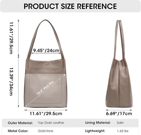 Kattee Leather Tote Bags for Women, Soft Genuine Leather Purses and Handbags, Shoulder Bag with Top Magnetic Snap Closure in Saudi Arabia