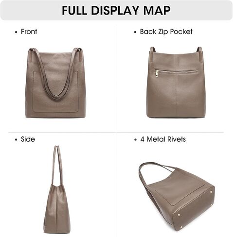 Kattee Leather Tote Bags for Women, Soft Genuine Leather Purses and Handbags, Shoulder Bag with Top Magnetic Snap Closure in Saudi Arabia