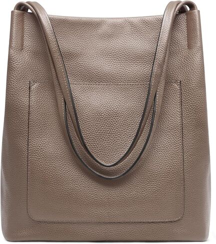 Kattee Leather Tote Bags for Women, Soft Genuine Leather Purses and Handbags, Shoulder Bag with Top Magnetic Snap Closure in Saudi Arabia