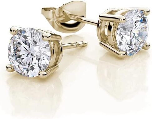 18K Yellow Gold 3 Set Created White Sapphire Round Necklace, Earrings And Tennis Bracelet Plated in Saudi Arabia