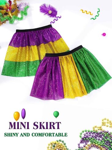 تنورة Kakaco Mardi Gras ترتر كرنفال للجري توتو مهرجان تنورة صغيرة للنساء والفتيات in Kuwait