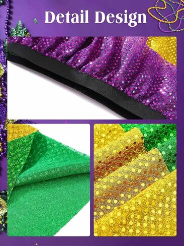 Kakaco Mardi Gras Sequins Skirt Carnival Running Tutu Festival Mini Skirt Costume for Women and Girls in Saudi Arabia