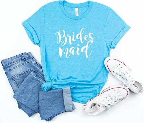 Blue Sand Textiles Bridesmaid Shirt. Shirt for Wedding Party. Unisex T-Shirts for Bridesmaids. Bachelorette Party Shirts. in Saudi Arabia