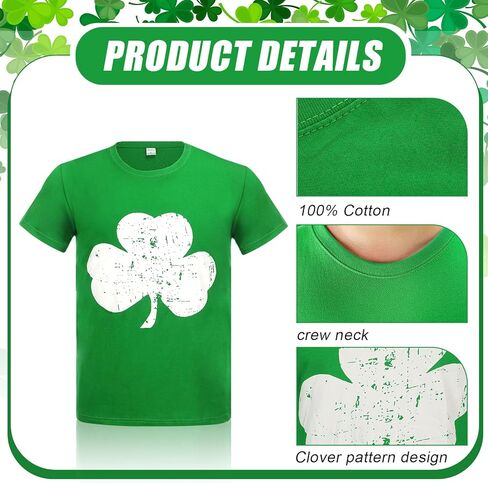 Twistover 6 قطعة عيد القديس باتريك تي شيرت شامروك الأيرلندية أيرلندا تي شيرت الأخضر المتعثرة الرجال المرأة القطن البرسيم المحملة in Kuwait