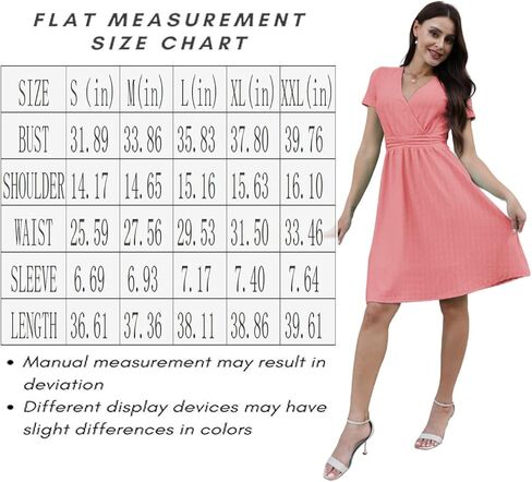 Women's Spring Summer Short Sleeve Casual Dresses V-Neck Floral Party Dress with Pockets in Saudi Arabia