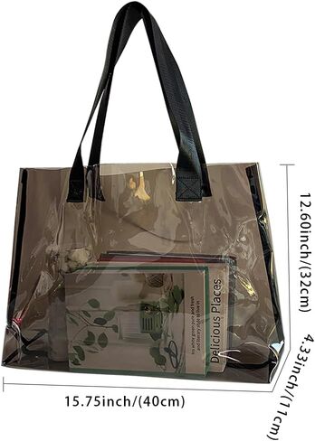 Large Clear Tote Bag-Versatile,Waterproof,Stain Resistant,Transparent Shoulder Tote Bag,Work Shoulder Tote Bag in Saudi Arabia
