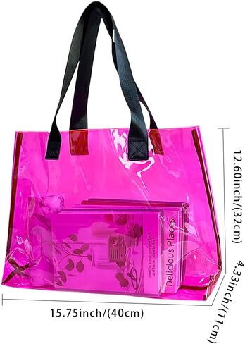 Large Clear Tote Bag-Versatile,Waterproof,Stain Resistant,Transparent Shoulder Tote Bag,Work Shoulder Tote Bag in Saudi Arabia